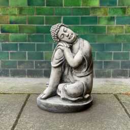 Sitting Buddha Statue Concrete Ornament For Garden Stone Sculpture Large Guardian Cement Outdoor Decoration Figurine Yard Chinese Gift - thumbnail 3