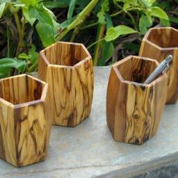Pen Cup Olive Wood Pen Holder Wooden Mug Alentejoazul Office Desk Storage Present Gift Colleague Men Tub Natural Portugal - thumbnail 3