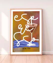 Espresso Martini Print - A4 Prints - A3 A2 Art Illustrated By Weezy Coffee Cocktail Mix Recipe Print, Design - thumbnail 1