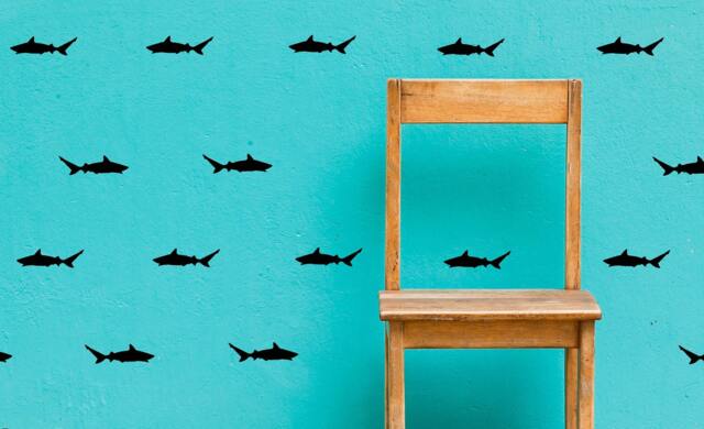 Shark Wall Decals - Set Of 30 Peel & Stick Ocean Sharks - image 1