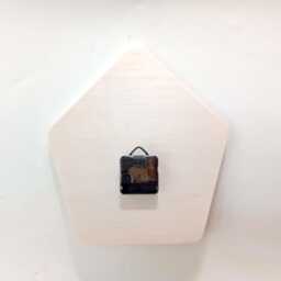 Purple Cuckoo Wooden Wall Clock Mid-Century Modern Silent Clock - thumbnail 2