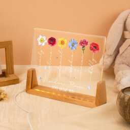 Mom's Garden Night Light Custom Birth Month Flower With Kids Names Gifts For Mom Family Mother's Day - thumbnail 4