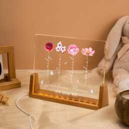 Mom's Garden Night Light Custom Birth Month Flower With Kids Names Gifts For Mom Family Mother's Day - thumbnail 2