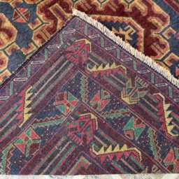 3x6 Afghan Baluchi Wool Carpet - Hand-Knotted Vegetable Dyed Woolen Tribal Rug Oriental Accent For Living Room Or Office Gift Rug - thumbnail 4