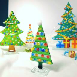 Handmade Stained Glass Mini Christmas Tree Ornament - thumbnail 4
