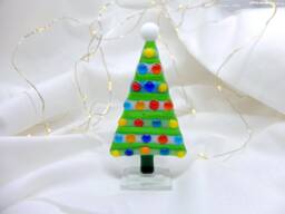 Handmade Stained Glass Mini Christmas Tree Ornament