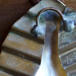 Owl Silverware Sculpture Wall Hanging Small Metal Animal Handmade - thumbnail 3