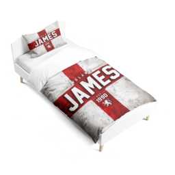 Custom Name Year England Flag Cot Bed Set Three Lions Nursery Bedding Football T Shirt Number Supporter Present St George Cross Room Decor