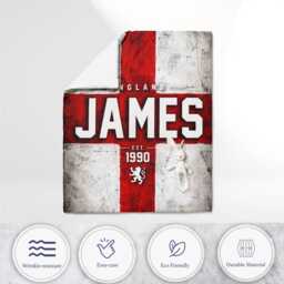 Custom Name Year England Flag Cot Bed Set Three Lions Nursery Bedding Football T Shirt Number Supporter Present St George Cross Room Decor - thumbnail 4