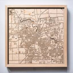 Ann Arbor Wooden Map - Laser Cut City Streets, Framed Wall Art - thumbnail 1