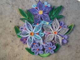 Quilled Paper Flower Wall Art Spring Floral Decoration - thumbnail 1