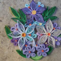 Quilled Paper Flower Wall Art Spring Floral Decoration - thumbnail 3
