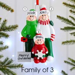 Personalised Christmas Tree Decoration Ornament - Snow Shovel Family - thumbnail 3