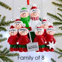 Personalised Christmas Tree Decoration Ornament - Snow Shovel Family - thumbnail 4