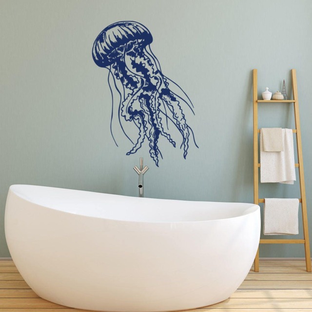 Jellyfish Wall Decal Sea Life Bathroom Decor #147 - image 1