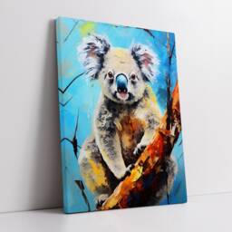 Colorful Koala Bear Animal Abstract Oil Painting Splatter Style Wall Art, Framed Canvas Poster Print, Home Kitchen Office Room Decor Gifts - thumbnail 2