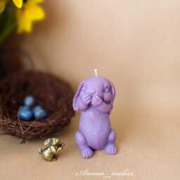 Easter Bunny Candle Soy Beeswax Blend, Home Decor - thumbnail 2