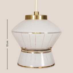 Mihela Vintage Pendant Light Mcm Hanging Handcrafted Glass Lamp Retro Ceiling Fixture Yugoslavia Gold Brass - thumbnail 4