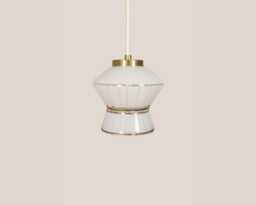 Mihela Vintage Pendant Light Mcm Hanging Handcrafted Glass Lamp Retro Ceiling Fixture Yugoslavia Gold Brass - thumbnail 1