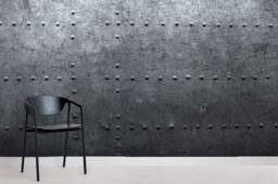 3D Riveted Metal Texture Wallpaper, Industrial Dark Wall Mural, Peel & Stick - thumbnail 1