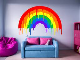Rainbow Wall Sticker Dripping Nursery Decor Decal Art Mural Kids Colourful Bright - thumbnail 1
