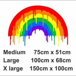 Rainbow Wall Sticker Dripping Nursery Decor Decal Art Mural Kids Colourful Bright - thumbnail 3