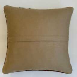 Handmade Cushion Cover, Textured Cream Turkish Cushion, Rug Pillow, Decorative Throw Kilim 16''x16''/40x40 cm - thumbnail 4