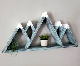 Handmade Wood Mountain Shelf, Rustic Home Decor, Floating Shelf