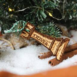 Personalised Chess Piece Christmas Ornament Board Game Wood Custom Bauble Laser Engraved Rustic Wooden Name Decoration Irish - thumbnail 2