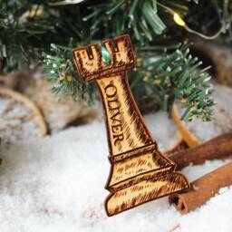 Personalised Chess Piece Christmas Ornament Board Game Wood Custom Bauble Laser Engraved Rustic Wooden Name Decoration Irish - thumbnail 3