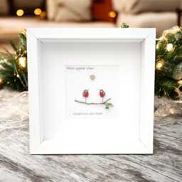 "Robin Memorial Pebble Art - ""Robins Appear When Loved Ones Are Near" - thumbnail 3