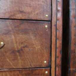 Luxury Leather Bedroom Nightstands - Solid Hardwood Bedside Drawers - thumbnail 3