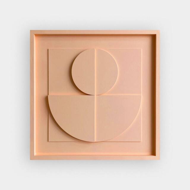 Geometric Relief Painting - Mid-Century Modern Wall Sculpture - 50x50cm - image 1