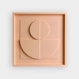 Geometric Relief Painting - Mid-Century Modern Wall Sculpture - 50x50cm - thumbnail 1