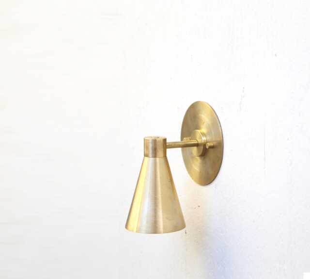 Brass Wall Sconce Light, Modern Brass Un-Lacquered Wall Sconce Minimal Light, Ul Listed, No.0076 - image 1