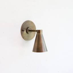 Brass Wall Sconce Light, Modern Brass Un-Lacquered Wall Sconce Minimal Light, Ul Listed, No.0076 - thumbnail 2