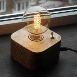 Handmade Wooden Edison Lamp Retro Table Lamp - thumbnail 2