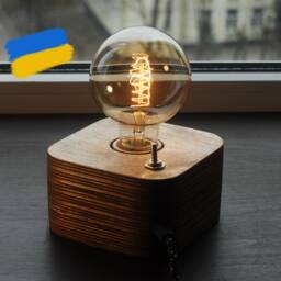 Handmade Wooden Edison Lamp Retro Table Lamp - thumbnail 1