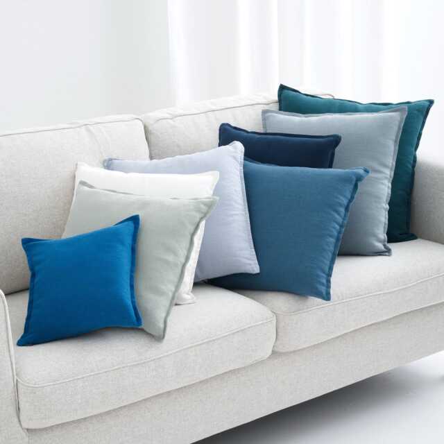 Washed Linen Cushioncase, Pure Linen Pillow Cover Zipper, Bed Cushioncover With Zip, Couch Or Sofa Pillowcase Color Softened Throw - image 1