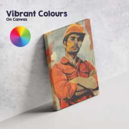 Modern Construction Worker Portrait Industrial Pop Art Canvas Wall Print Decor Picture Ready To Hang - thumbnail 4