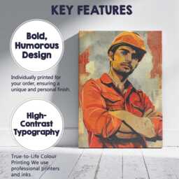 Modern Construction Worker Portrait Industrial Pop Art Canvas Wall Print Decor Picture Ready To Hang - thumbnail 2