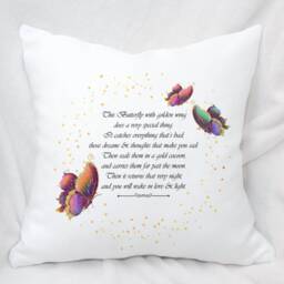 Personalised Butterfly Worry Cushion, Mental Wellbeing Gift - thumbnail 2