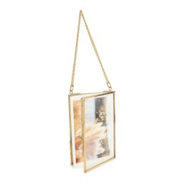Real Brass Photo Frame/Recycled Glass & Portrait Frames Wall Hanging 4x6 Inches /10x15 cm - thumbnail 3