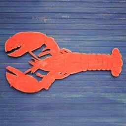 "Big Lobster Sign Coastal Wall Decor Wooden Art 34"", 45"" & 50" - thumbnail 2
