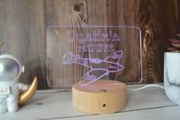 Personalized Led Night Light Aircraft Spitfire, Custom Kids Room Decor