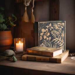 Hibiscus & Leaves Mini Engraved Birch Wood Panel - Block Print Style Tropical Wall Art, Beachy Illustration Print, Coastal Home Decor Gift - thumbnail 3