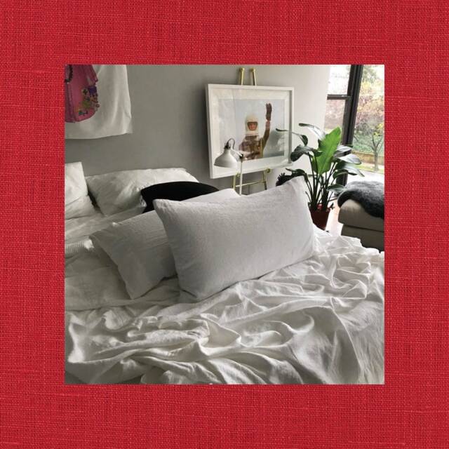 Autumn Red Pair Of Linen Pillowcases - Natural Bedding 100% Flax Fabric Made To Order in The Usa - image 1