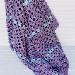 Handmade Purple & Turquoise Blue Crochet Afghan Blanket, Large Size For A Full Or Double Bed With Granny Square Design 480001 - thumbnail 2