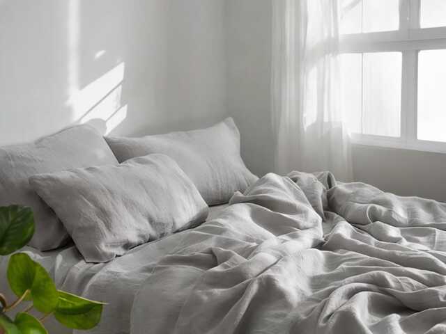 Light Gray Linen Sheet Set 1 Flat & Fitted 2 Pillowcases Stonewashed 100% Flax Linen Set - image 1