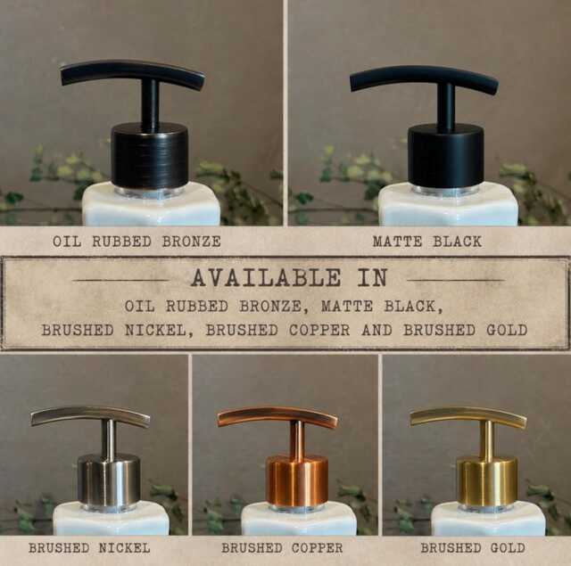 Replacement Pump For Stoneware Soap/ Lotion Dispensers - Brushed Nickel Copper Bronze Gold Black - image 1